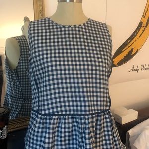 J. Crew Gingham Silk Peplum Top